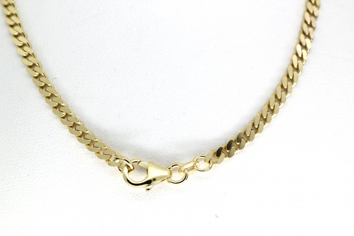 Geslepen Gourmette Collier Geelgoud